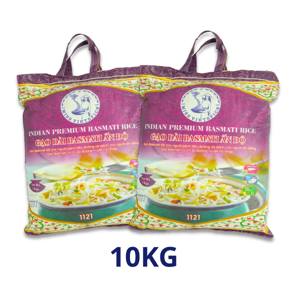 Combo 2 bao 5KG - Gạo Dài Basmati Ấn Độ Thượng Hạng